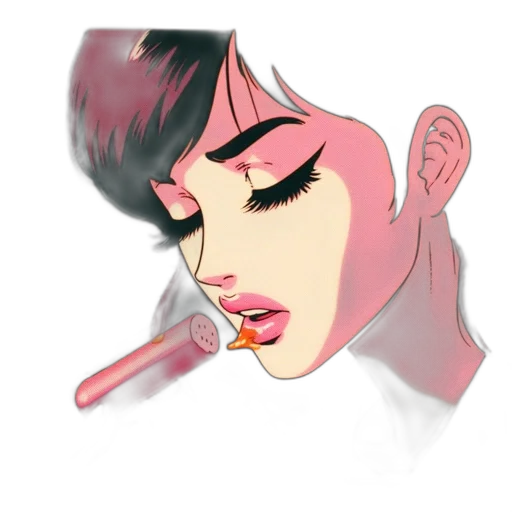 face, vaporwave, watercolor, concept art transparent PNG cut-out