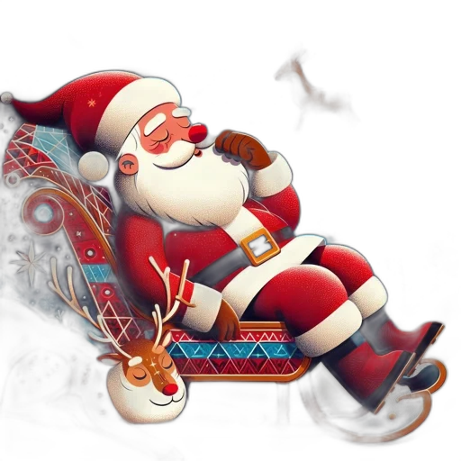 photorealistic, concept art, santa, rests transparent PNG cut-out