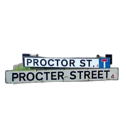 city street, street, sign, proctor transparent PNG cut-out