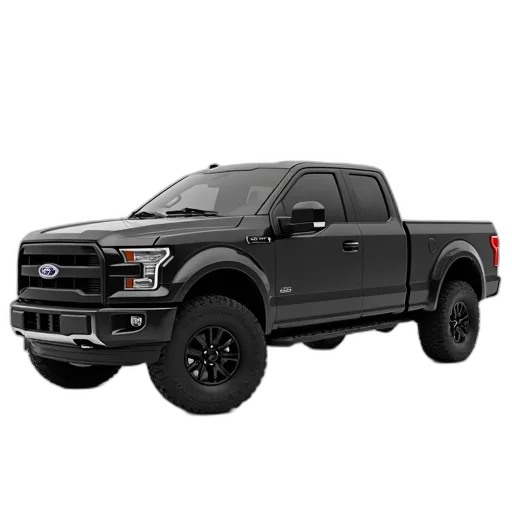 3d render, photorealistic, black, pickup transparent PNG cut-out