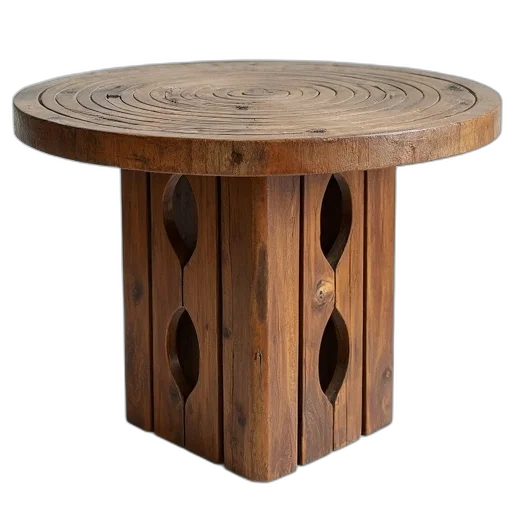 furniture, 3d render, rustic, wooden transparent PNG cut-out