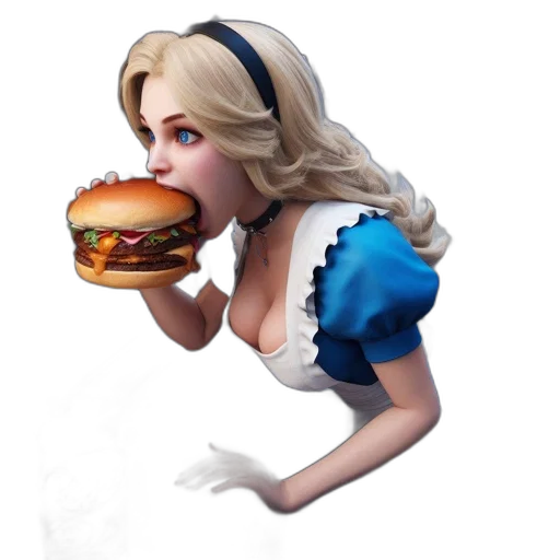 food, dress, face, 3d render transparent PNG cut-out