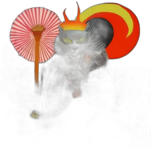 umbrella, staff, dragon, mask transparent PNG cut-out