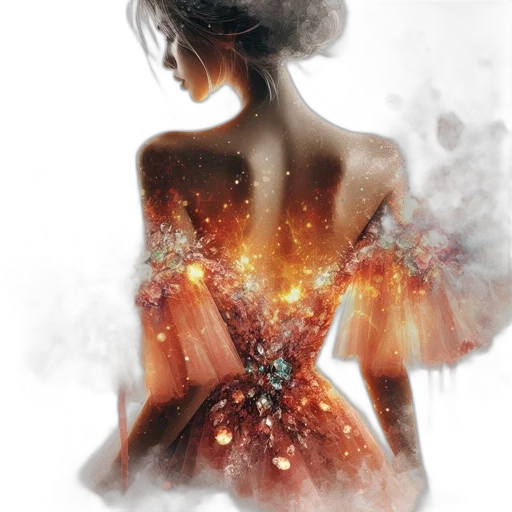 dress, jewelry, fantasy art, concept art transparent PNG cut-out