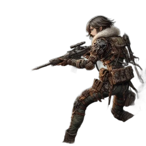 weapon, sword, jacket, staff transparent PNG cut-out