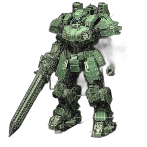 robot, weapon, sword, 3d render transparent PNG cut-out