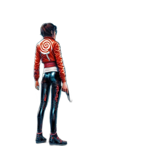 jacket, weapon, staff, robot transparent PNG cut-out