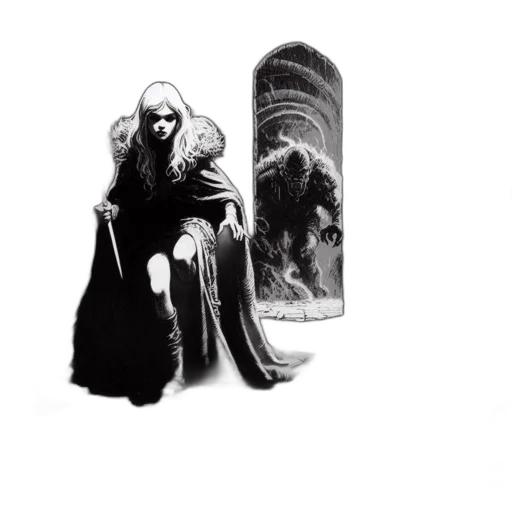 creature, sword, jacket, mask transparent PNG cut-out
