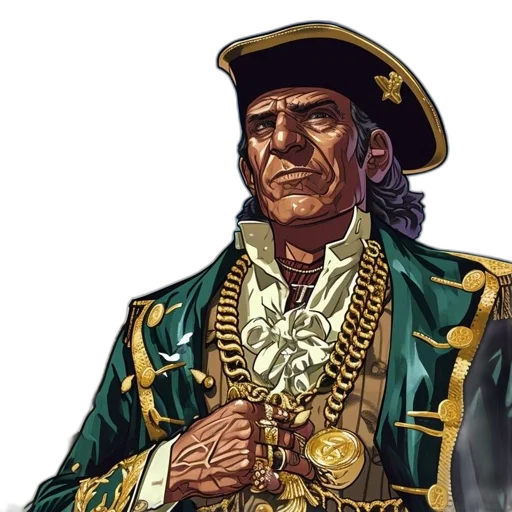 jacket, face, staff, comic book art transparent PNG cut-out