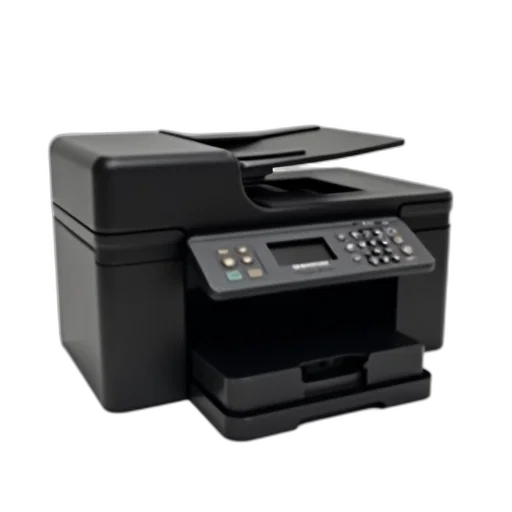 3d render, black, multifunctional, printer transparent PNG cut-out