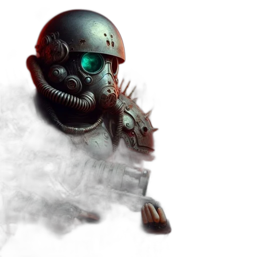 robot, mask, weapon, creature transparent PNG cut-out