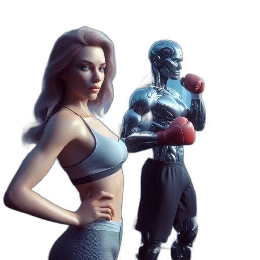 robot, concept art, 3d render, photorealistic transparent PNG cut-out