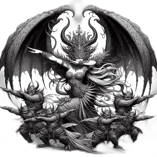 dragon, fantasy art, concept art, pencil sketch transparent PNG cut-out
