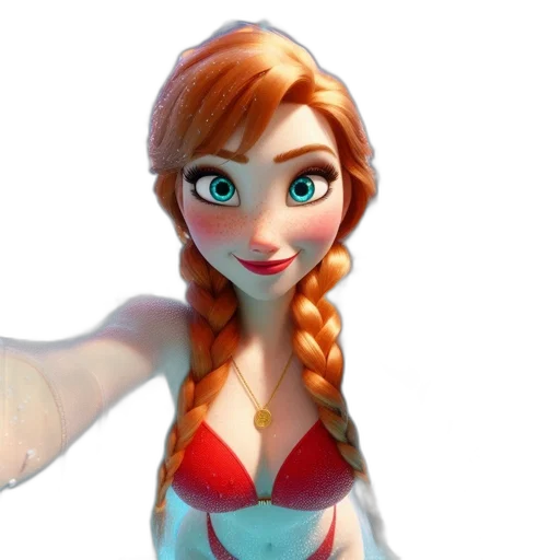 dress, face, 3d render, concept art transparent PNG cut-out