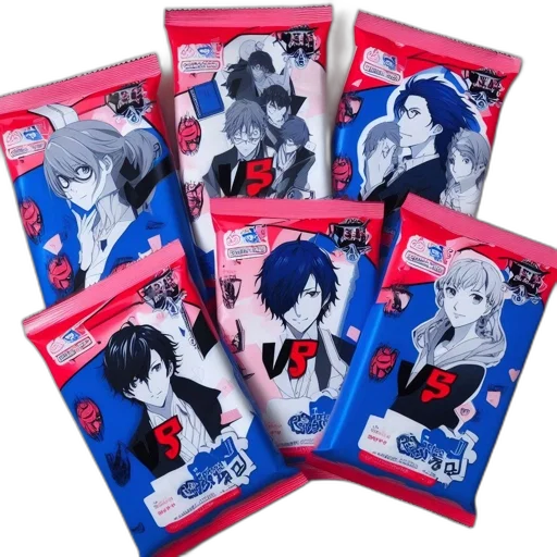 anime, six, individually, wrapped transparent PNG cut-out
