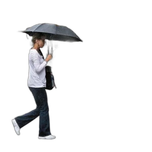 umbrella, jacket, staff, hat transparent PNG cut-out
