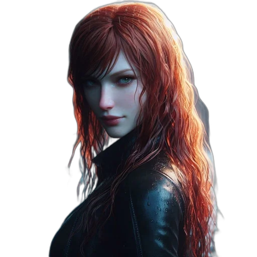 face, hair, jacket, concept art transparent PNG cut-out
