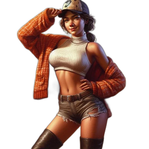 hat, jacket, weapon, staff transparent PNG cut-out