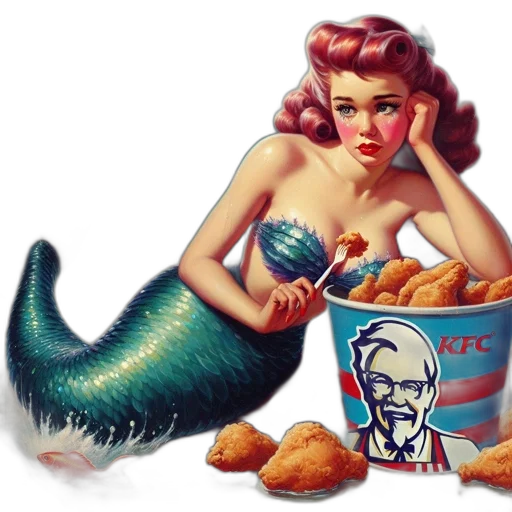 food, creature, photorealistic, vaporwave transparent PNG cut-out