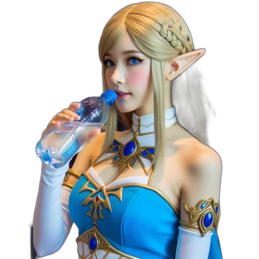 bottle, dress, dragon, face transparent PNG cut-out