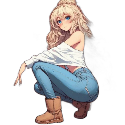 dress, jacket, hair, weapon transparent PNG cut-out