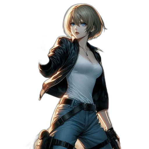 jacket, weapon, concept art, comic book art transparent PNG cut-out