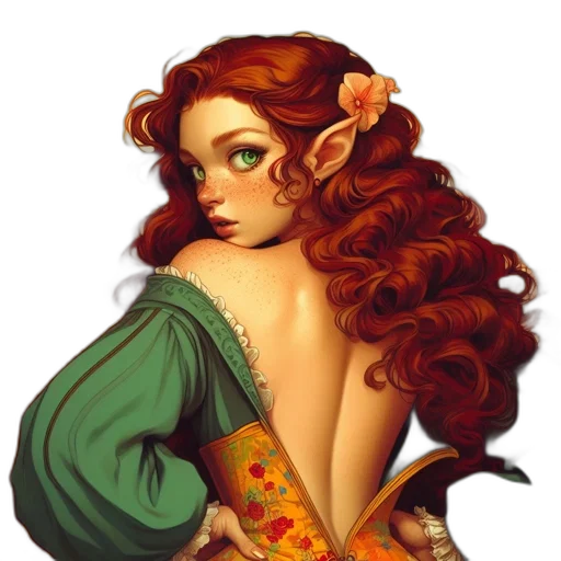 dress, crown, jewelry, fantasy art transparent PNG cut-out