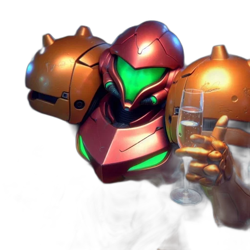 robot, weapon, concept art, 3d render transparent PNG cut-out