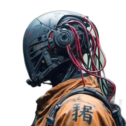 robot, mask, staff, jacket transparent PNG cut-out