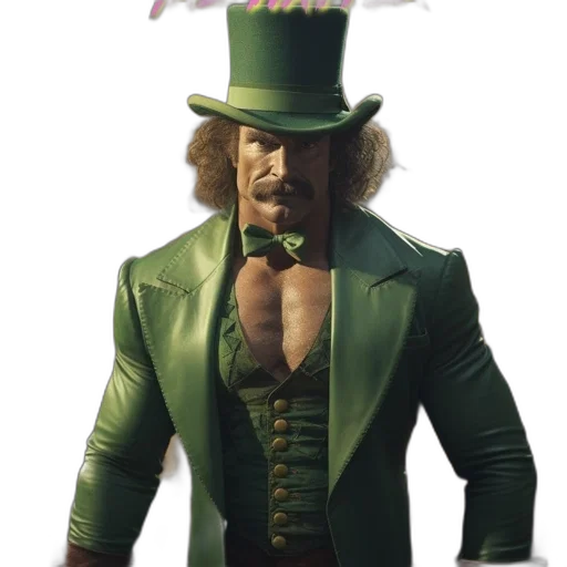 hat, concept art, 3d render, green transparent PNG cut-out
