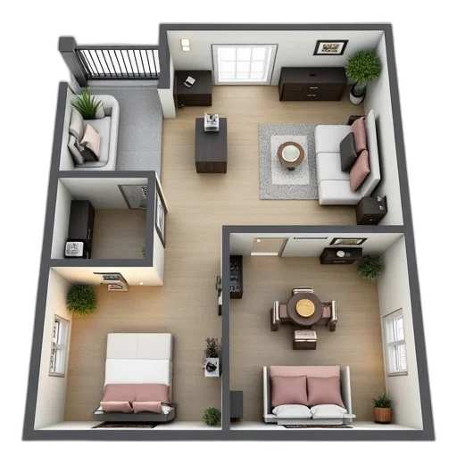 furniture, 3d render, photorealistic, concept art transparent PNG cut-out