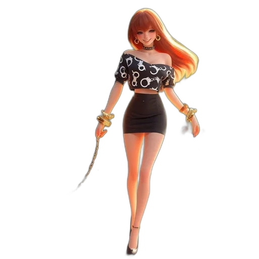 dress, staff, 3d render, concept art transparent PNG cut-out