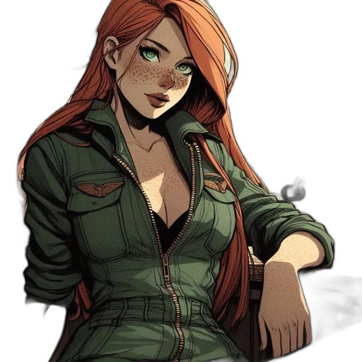 jacket, staff, dress, comic book art transparent PNG cut-out