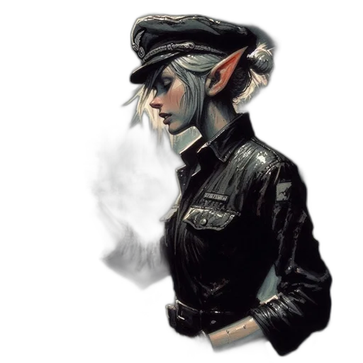 hat, jacket, staff, face transparent PNG cut-out