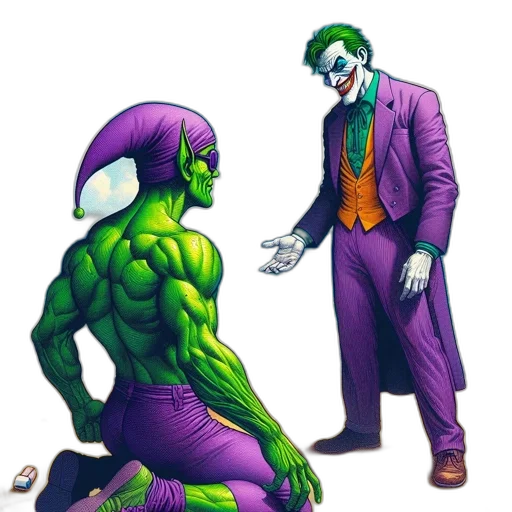comic book art, concept art, two, animated transparent PNG cut-out