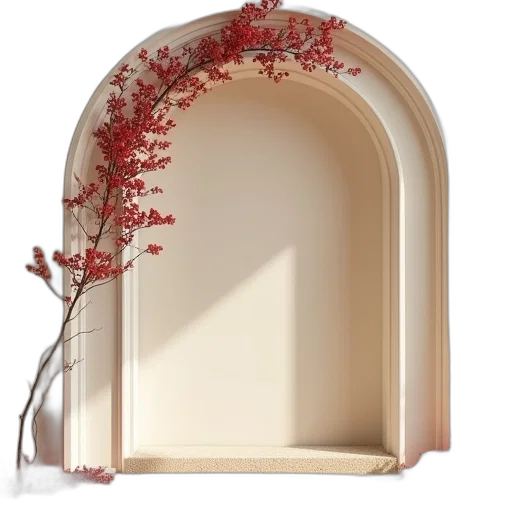 furniture, crown, flower, 3d render transparent PNG cut-out