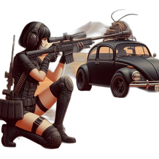 car, weapon, concept art, 3d render transparent PNG cut-out
