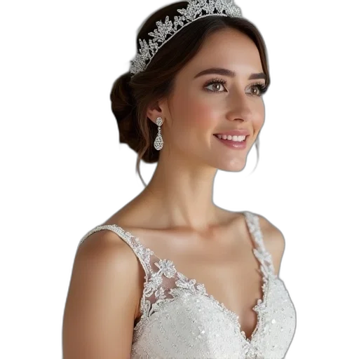crown, jewelry, dress, photorealistic transparent PNG cut-out