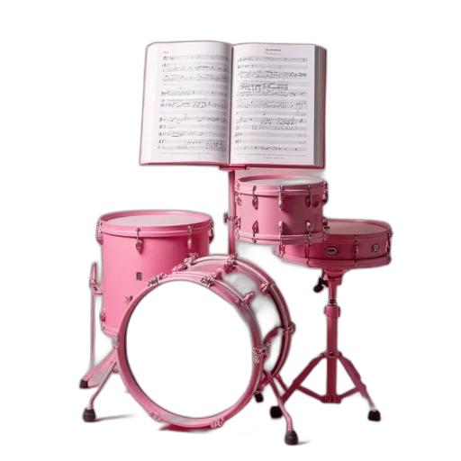 furniture, pink, drum, set transparent PNG cut-out