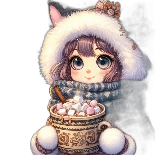 hat, staff, food, fantasy art transparent PNG cut-out