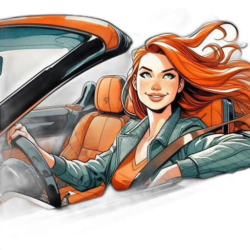 car, cartoon, comic book art, concept art transparent PNG cut-out