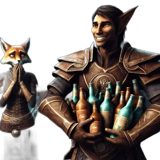 bottle, concept art, fantasy art, 3d render transparent PNG cut-out