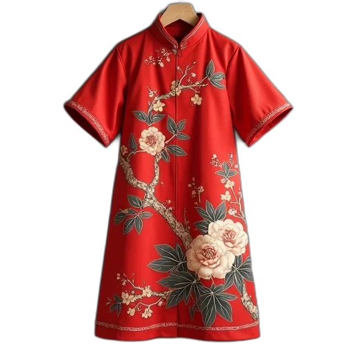 dress, red, new, chinese transparent PNG cut-out
