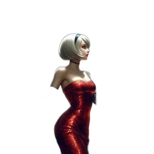 dress, robot, weapon, 3d render transparent PNG cut-out