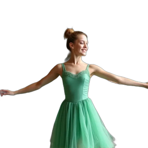 dress, green, young, dancers transparent PNG cut-out
