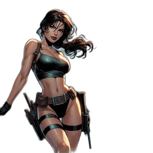 comic book art, concept art, fantasy art, cyberpunk transparent PNG cut-out