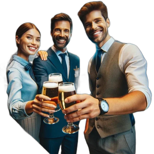 jacket, staff, three, people transparent PNG cut-out