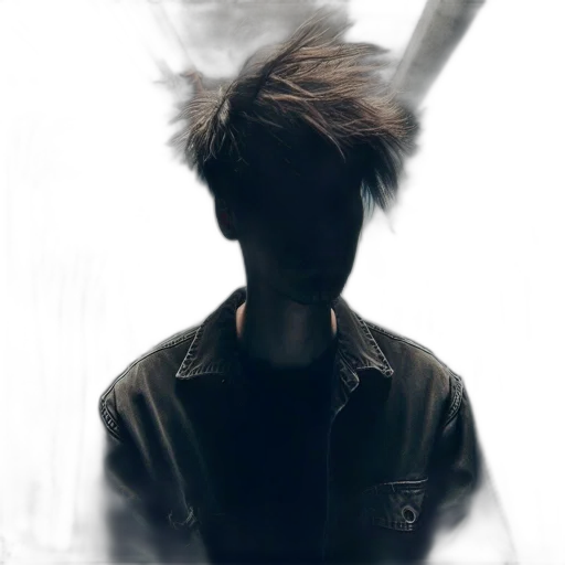 hair, mask, jacket, face transparent PNG cut-out