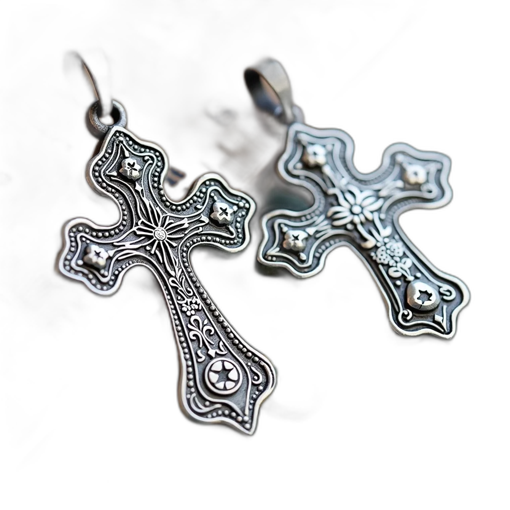 jewelry, two, ornate, antique-style transparent PNG cut-out