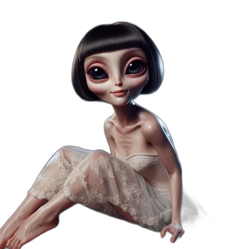 dress, creature, concept art, 3d render transparent PNG cut-out